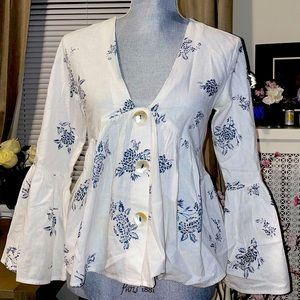 Zara floral long sleeve x small blouse